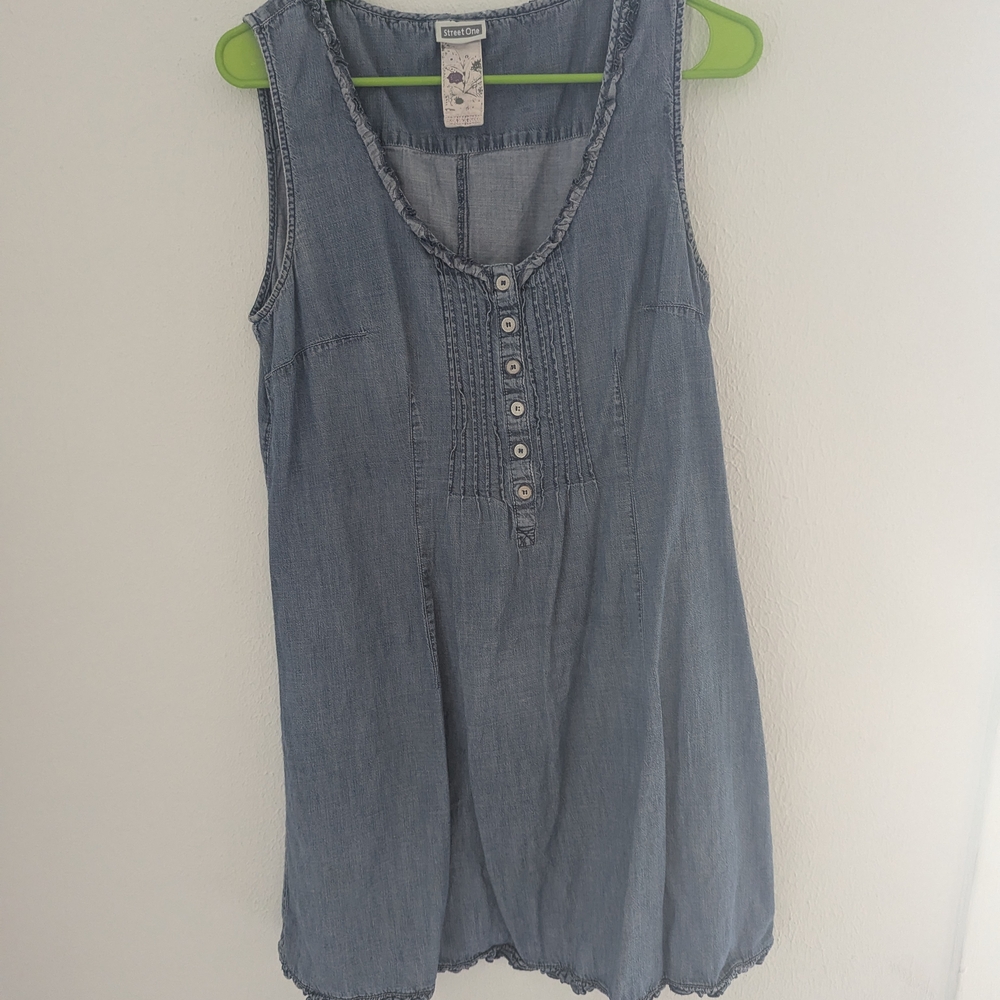 Casual Blue Denim Mini Dress